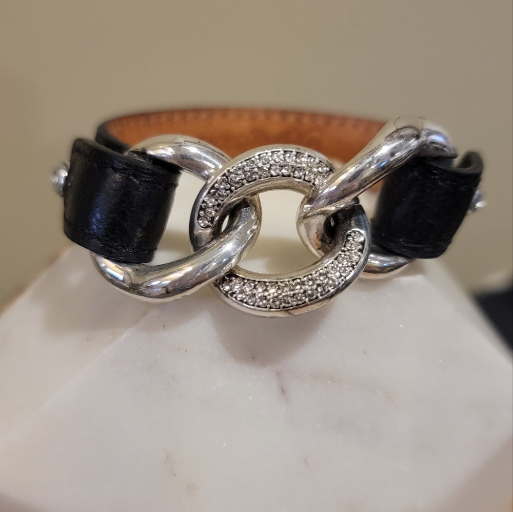 Brighton Segovia Cadiz black leather bracelet - Picture 4 of 9